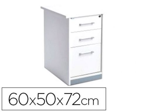 Armario rocada com tres gavetas serie store 60x50x72 cm acabamento aw04 branco/branco , Rocada , 150654 , 8427951070845
